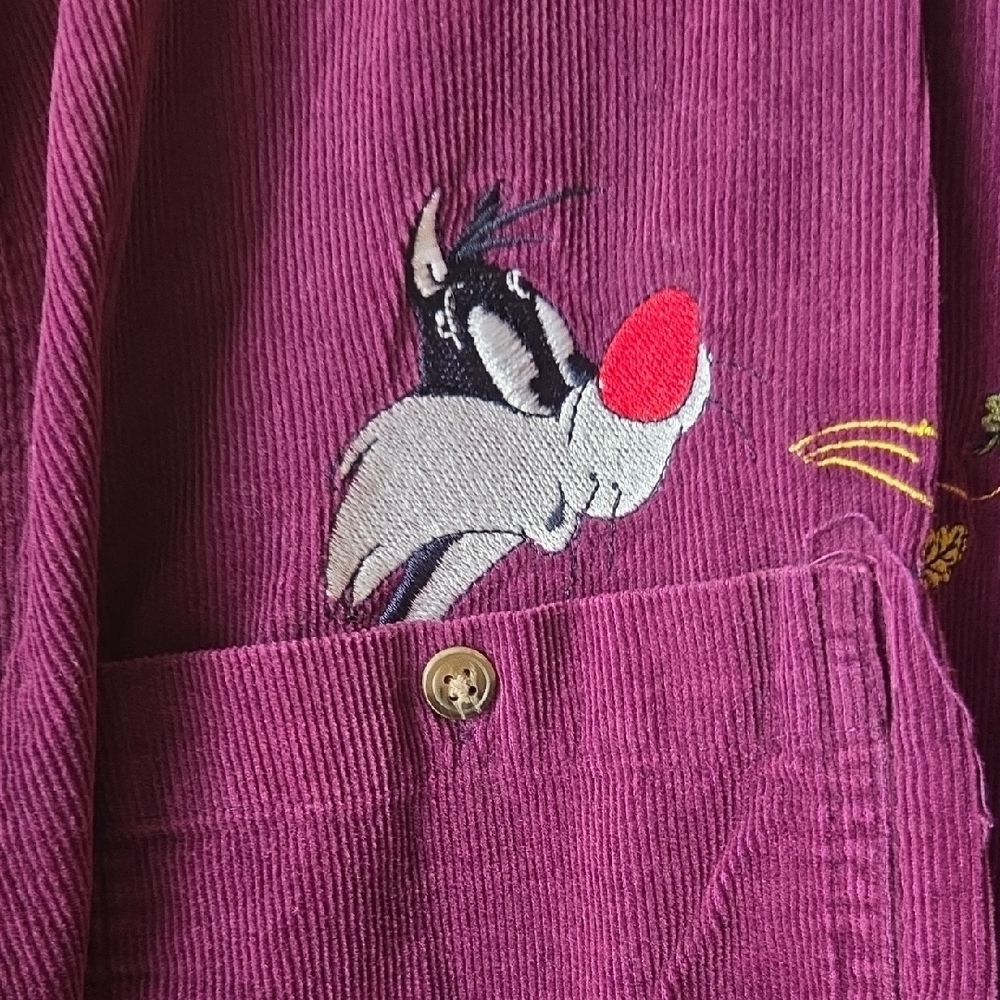 Warner Bros. Vt Purple Corduroy Looney Tunes Shirt,sz Xl. - Picture 2 of 6